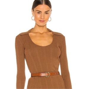 Ronny Kobo Ribbed Long Sleeve Top size medium